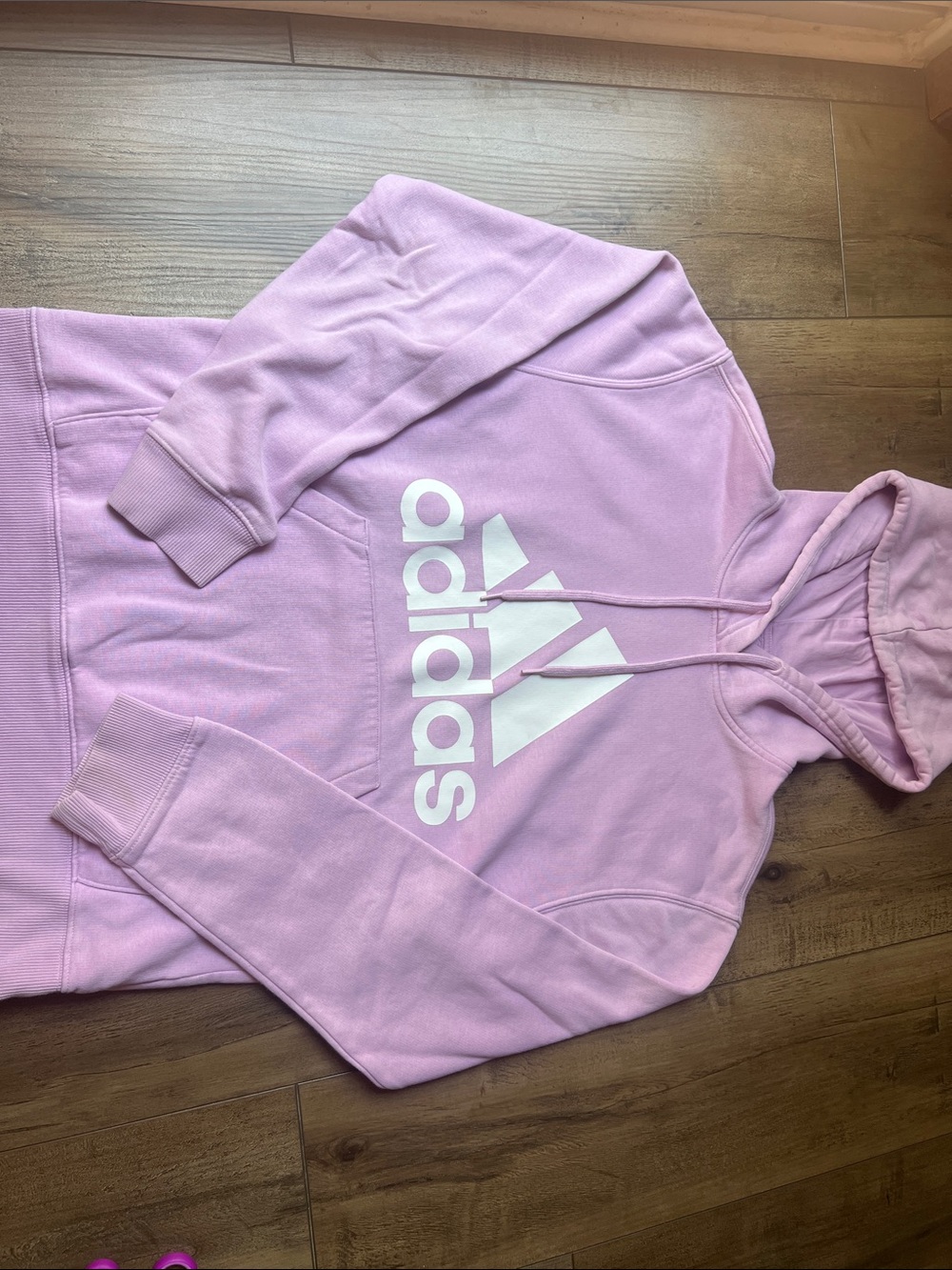 adidas Light Purple Pullover Hoodie with White Logo